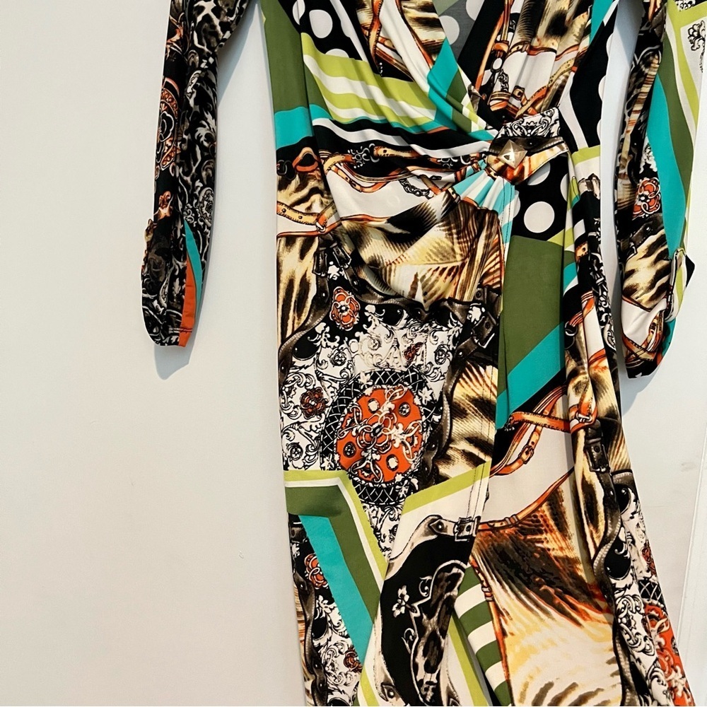 Carmen Marc Valvo Multicolor Long Sleeves Dress Size Small - Picture 7 of 16